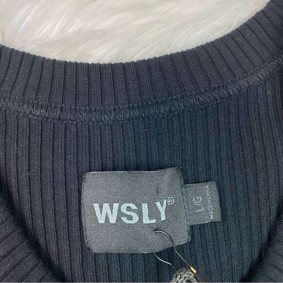 WSLY Women's Rivington Ribbed Short Tank Dress Black Size L NWT - Picture 8 of 10